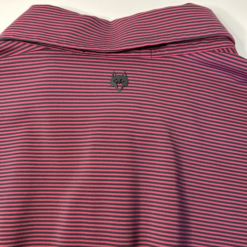 Greyson Men's Golf Polo XXL Striped Performance‎ Activewear Pink Grey Striped